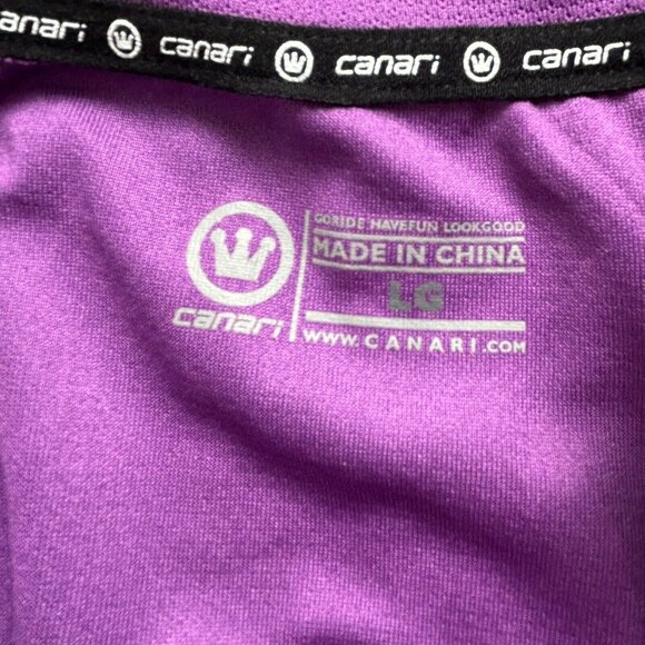 Canari Womens 1/4 Zip Cycling Jersey Top Size Large Purple Short Sleeve Pullover - Picture 3 of 7